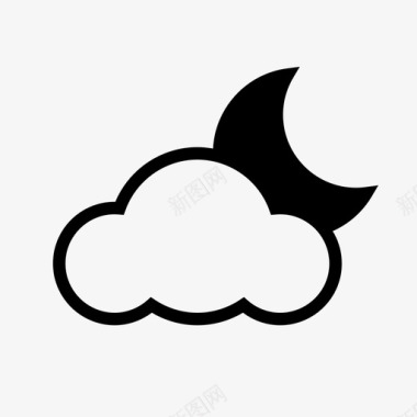 云天气预报月亮图标图标