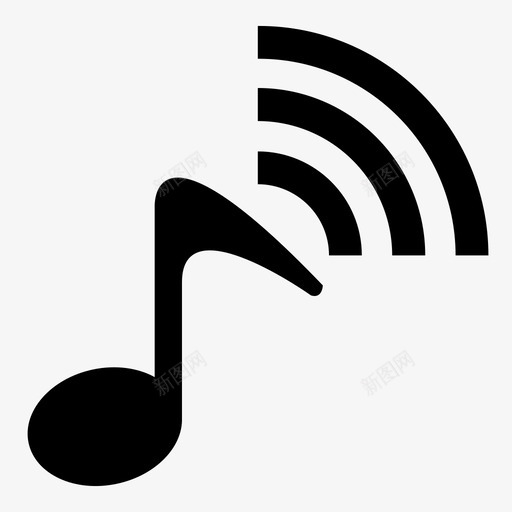 音乐传输声波图标svg_新图网 https://ixintu.com mp3 传输 声波 娱乐 媒体 播放 音乐 音符