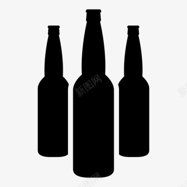 啤酒瓶饮料酒吧图标图标