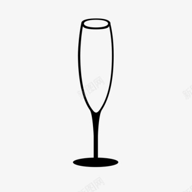 香槟长笛空杯玻璃杯图标图标