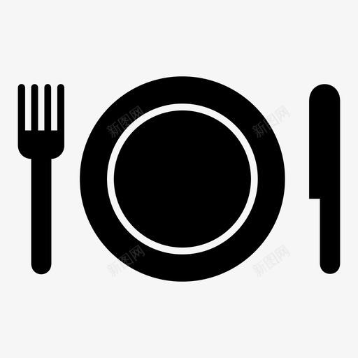餐具餐厅食材图标svg_新图网 https://ixintu.com 刀 厨房 叉子 盘子 肉 食材 餐 餐具 餐厅 饲料