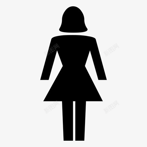 女浴室性别图标svg_新图网 https://ixintu.com 人 卫生间 厕所 女 性别 浴室