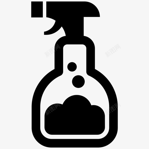 喷雾瓶肥皂泡沫图标svg_新图网 https://ixintu.com 厨房 喷雾瓶 泡沫 清新剂 清洁剂 肥皂