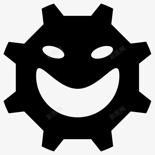 装备微笑设置图标svg_新图网 https://ixintu.com 微笑 快乐 思考 悲伤 情绪 装备 设置 逻辑 邪恶 配置 黑白