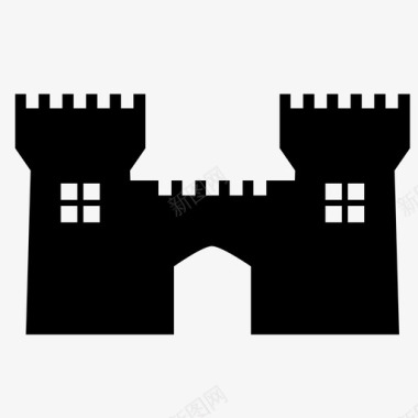 城堡堡垒中世纪图标图标