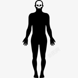 身体部位手绘图站立的人体形状人身体部位图标高清图片