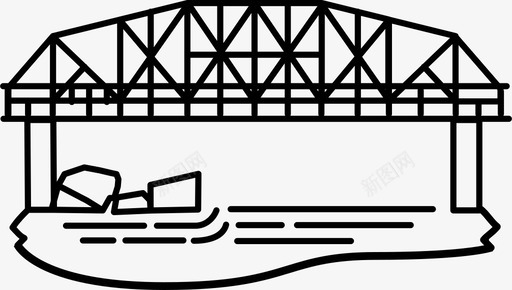 桥梁水河流穿越图标图标