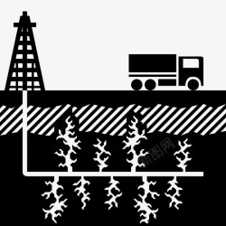 天然气卡车水力压裂钻井天然气图标高清图片