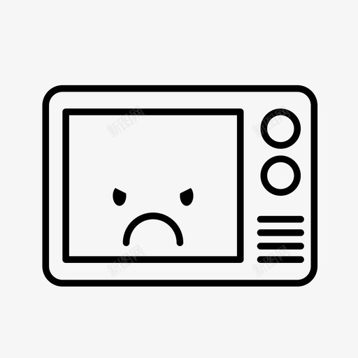 微波炉暖气kawaii图标svg_新图网 https://ixintu.com kawaii 不开心 厨房 微波炉 愤怒 显示器 暖气 电视 盘子