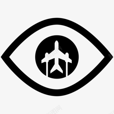 飞机监视瞄准间谍图标图标
