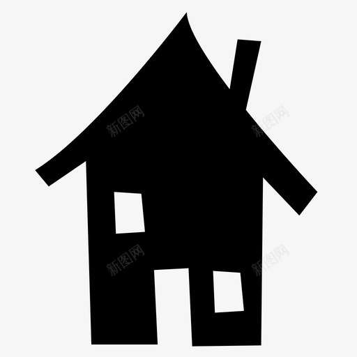 家住所房地产图标svg_新图网 https://ixintu.com 住宅 住所 家 小屋 建筑 心脏 房地产 房屋 窗户