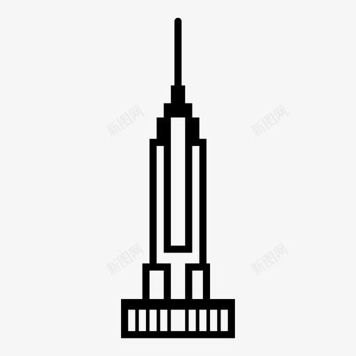 帝国大厦纽约办公室图标svg_新图网 https://ixintu.com 办公室 城市 大都会 天际线 帝国大厦 摩天大楼 曼哈顿 纽约 美国