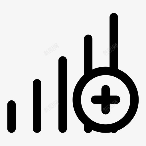 添加信号强度服务图标svg_新图网 https://ixintu.com 互联网 图形 强度 接收 新wifi 新连接 服务 添加信号 网络连接