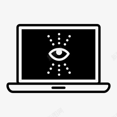 笔记本电脑间谍搜索隐私保护图标图标