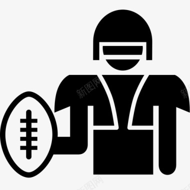 美式足球运动员护齿卵形图标图标