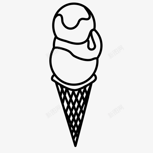 冰淇淋筒请客糖果图标svg_新图网 https://ixintu.com 乐趣 冰淇淋 冰淇淋筒 夏天 甜点 糖果 美味 融化 请客 零食