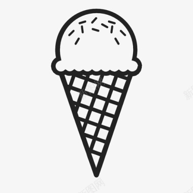 冰淇淋蛋卷冰淇淋筒甜食图标图标