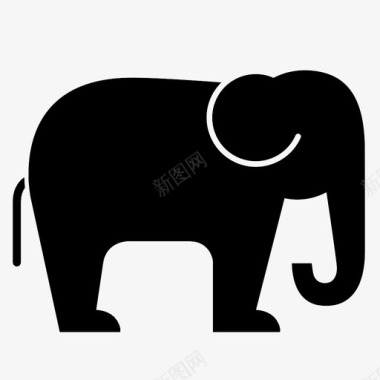 大象动物大型动物图标图标