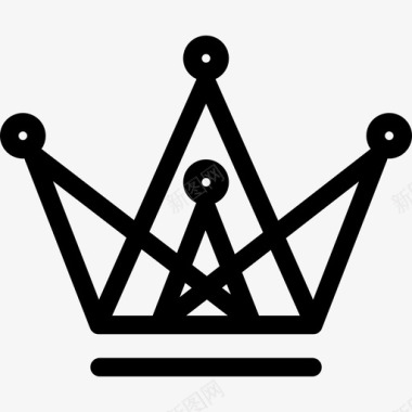 在点形状皇冠上有交叉线和小圆圈的皇冠图标图标