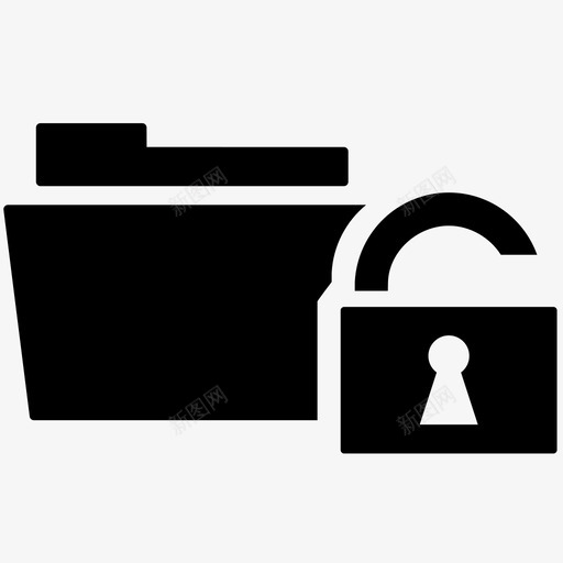 解锁文件夹访问安全图标svg_新图网 https://ixintu.com 安全 解锁文件夹 访问