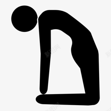 瑜伽伸展摆姿势图标图标
