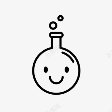 烧瓶玻璃瓶快乐瓶图标图标