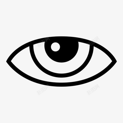 眼睛看到预览图标svg_新图网 https://ixintu.com 光学 寻找 看到 眼球 眼睛 视力 视觉 预览
