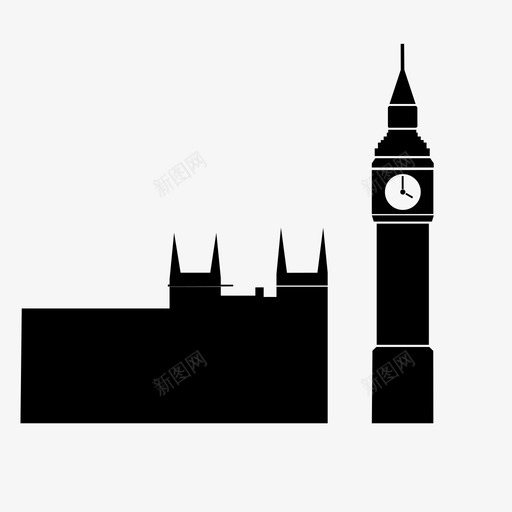 议会大本钟英国图标svg_新图网 https://ixintu.com 伦敦 大本钟 政治 权力 英国 议会 首都