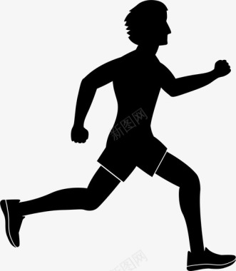 跑步者男子体育活动图标图标