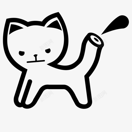 猫剪尾巴的小猫疯了图标svg_新图网 https://ixintu.com 伤心了 剪尾巴的小猫 猫 疯了