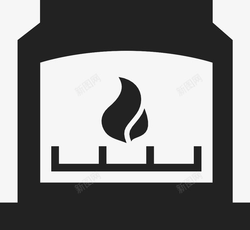 燃气壁炉火焰热的图标svg_新图网 https://ixintu.com 温暖的 火焰 热的 燃气壁炉