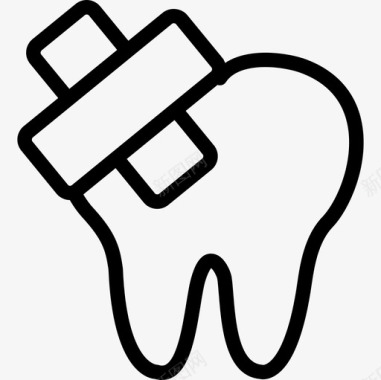 受伤的牙齿人身体部位图标图标