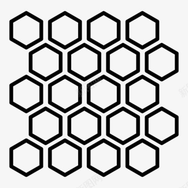 瓷砖网格六边形图标图标