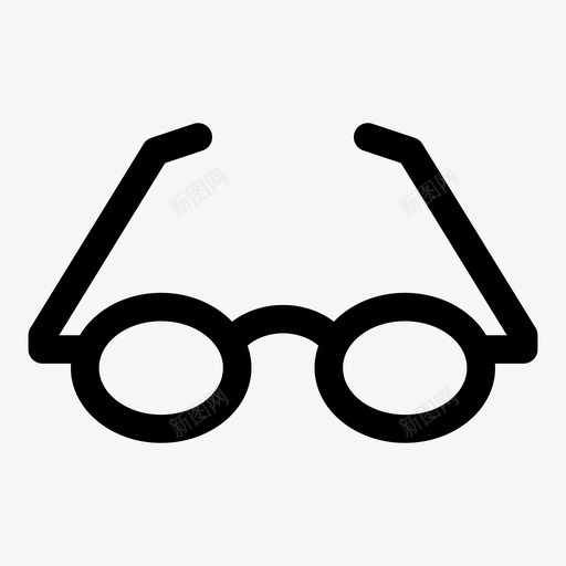 眼镜视图视力图标svg_新图网 https://ixintu.com 眼镜 简单的卷曲图标 视力 视图