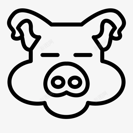 猪猪头牲畜图标svg_新图网 https://ixintu.com 哺乳动物 牲畜 猪 猪头 猪肉