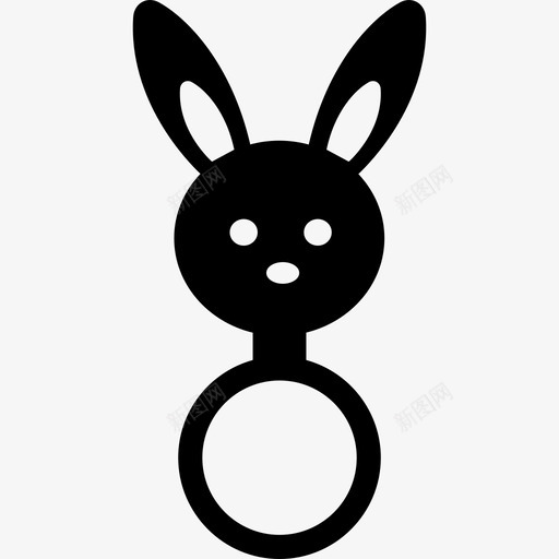 婴儿摇铃与兔子头形状娱乐婴儿包2图标svg_新图网 https://ixintu.com 娱乐 婴儿包2 婴儿摇铃与兔子头形状