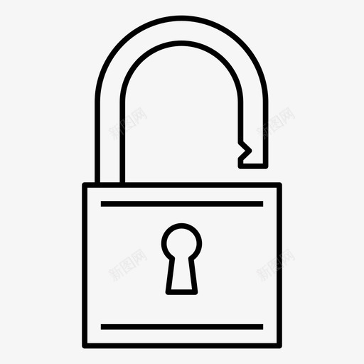 解锁安全保存图标svg_新图网 https://ixintu.com 保存 保护 安全 密码 挂锁 解锁 轮廓 金属 锁定