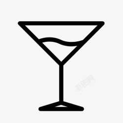 透明混合杯马提尼伏特加苦艾酒图标高清图片