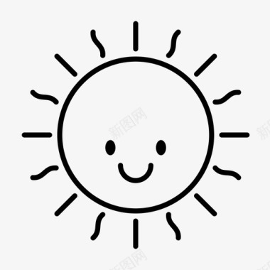 快乐微笑微笑的太阳图标图标
