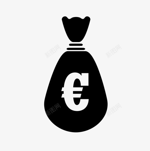欧元储蓄钱袋图标svg_新图网 https://ixintu.com 储蓄 欧元 电子商务 经济 货币 钱袋