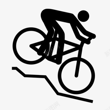 下坡自行车越野自行车山地自行车图标图标