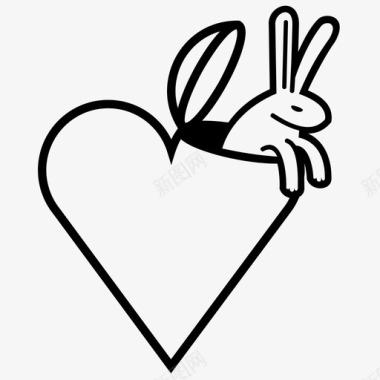 爱兔子兔子心图标图标