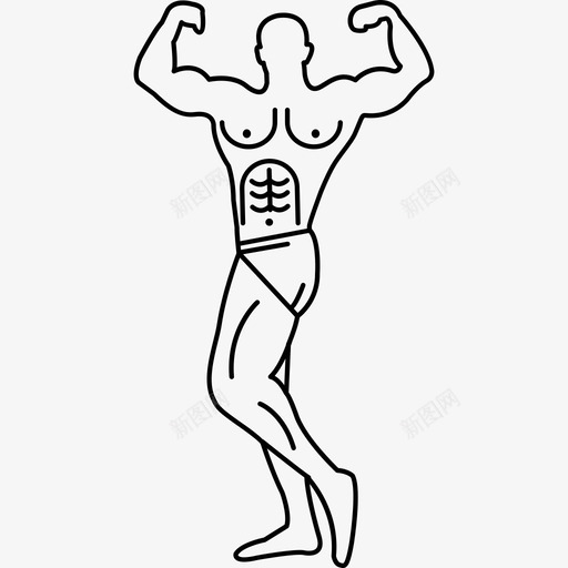 肌肉发达的人展示他的肌肉人体操图标svg_新图网 https://ixintu.com 人 体操 肌肉发达的人展示他的肌肉