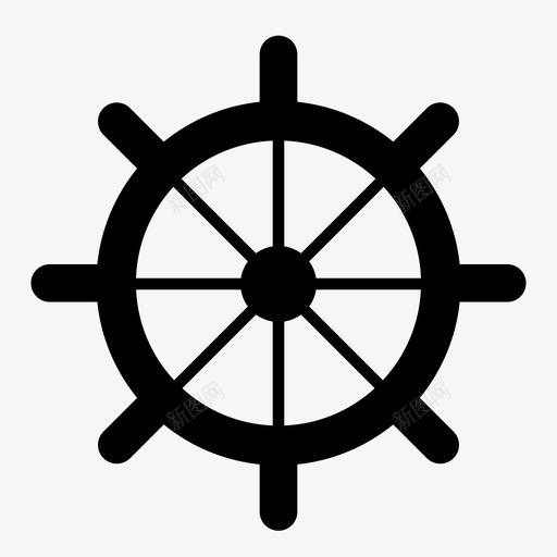方向盘船舵图标svg_新图网 https://ixintu.com 方向盘 舵 船 船轮