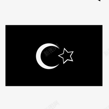 突尼斯国旗旗帜图标图标
