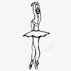 身材优美芭蕾舞演员旋转女子图标高清图片