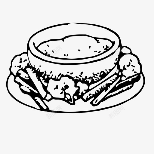 蘸食物酱汁图标svg_新图网 https://ixintu.com 薯片蘸酱 蘸 酱汁 零食 食物