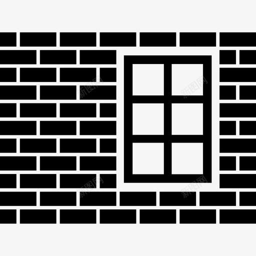 窗户砖建筑图标svg_新图网 https://ixintu.com 墙 建筑 房子 玻璃 砖 窗户