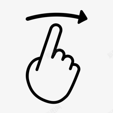 一个手指向右滑动一个手指拇指在向右滑动指向图标图标