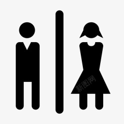 女性的浴室浴室标志系统图标高清图片